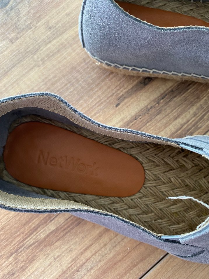 Gri Süet Kadın Espadril Stiletto Topuklu - Görsel 2