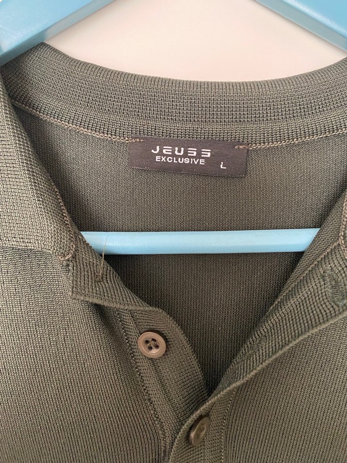 Düğmeli Kısa Kollu Yeşil Polo Tişört - Görsel 2