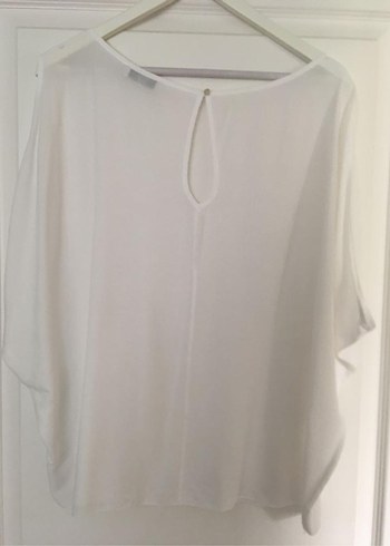 Beyaz Salaş Kısa Kollu Kadın Bluz - Görsel 2