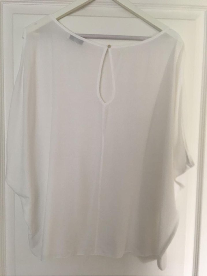 Beyaz Salaş Kısa Kollu Kadın Bluz - Görsel 2