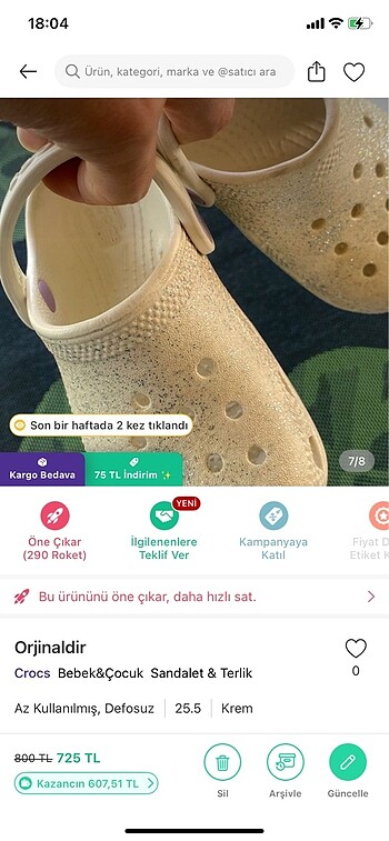 25 Beden beyaz Renk Sandalet simli
