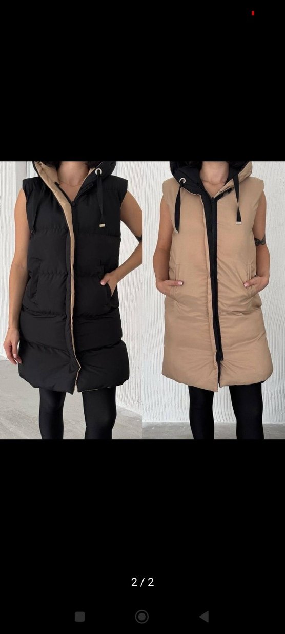 çift taraflı Kapüşonlu Kadın Yelek - Görsel 2