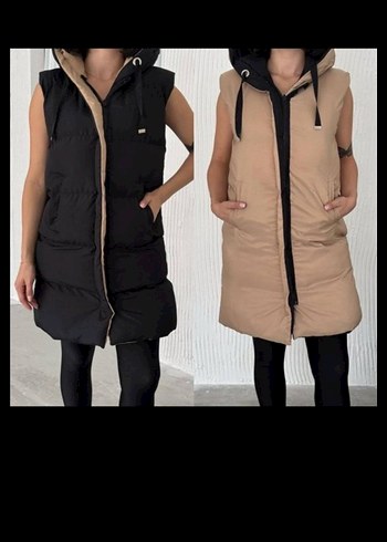 Siyah Uzun Sırt Detaylı Kadın Yelek - Görsel 2