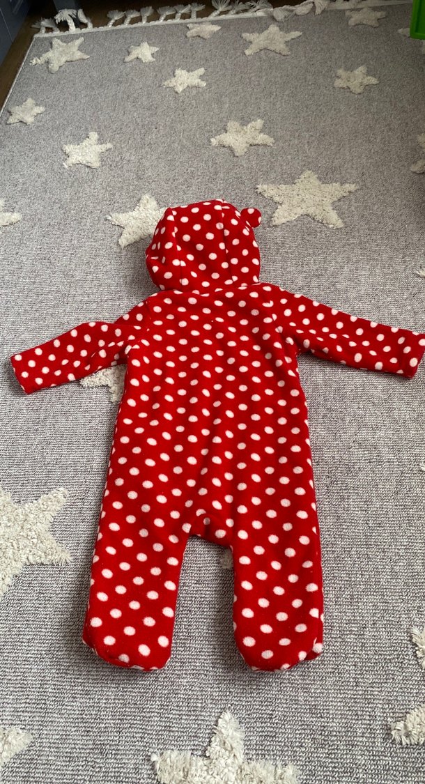 Kırmızı Puantiyeli Bebek Tulumu - Görsel 2