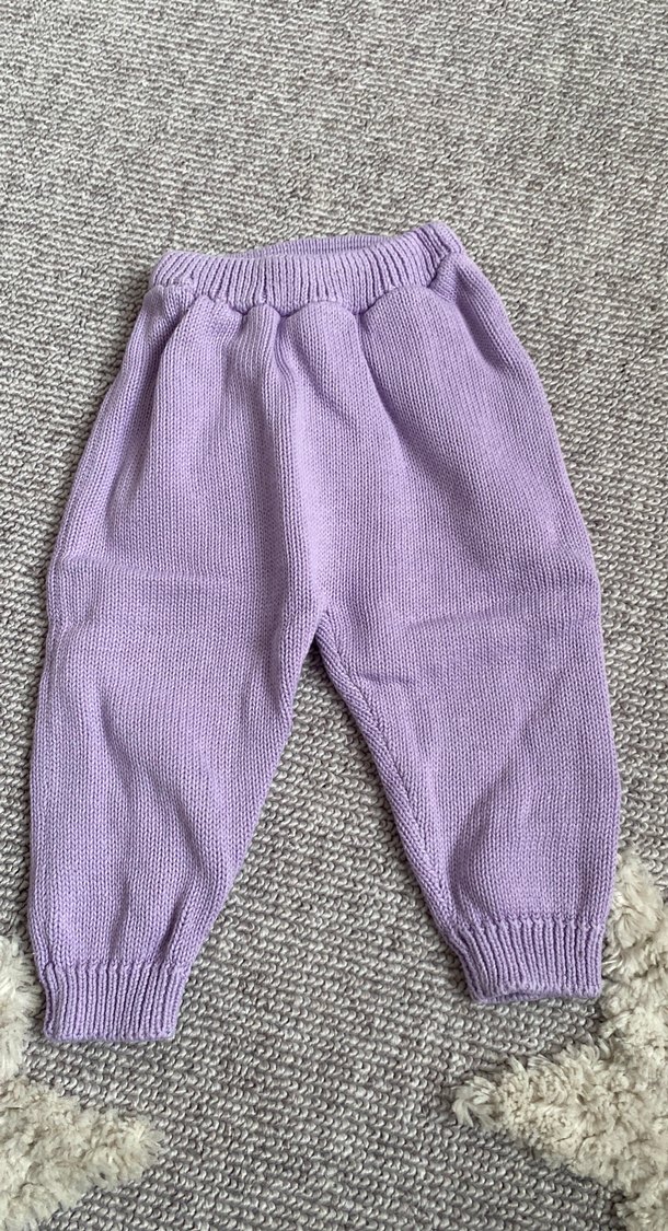 Nakışlı Mor Triko Bebek Kız Takımı - Görsel 3