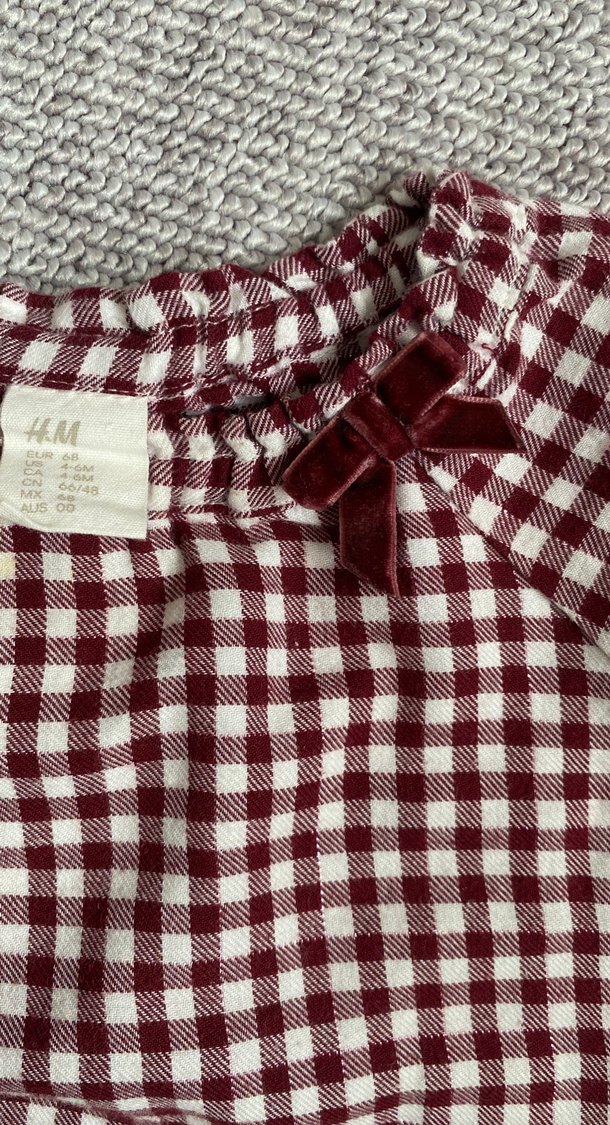 Bordo Kareli Uzun Kollu Kız Elbisesi - Görsel 3