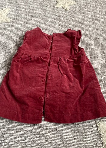 Kız Çocuk Bordo Kolsuz Fırfırlı Elbise - Görsel 2