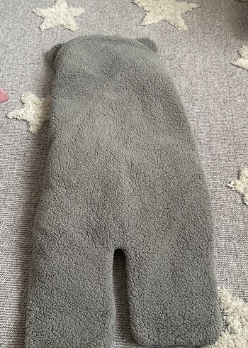 Gri Peluş Çocuk Battaniyesi Kulaklı - Görsel 2