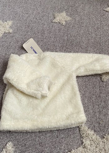 Nakışlı Beyaz Peluş kazak - Görsel 2