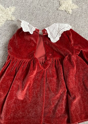 Bordo Kadife Kız Çocuk Elbise - Görsel 2