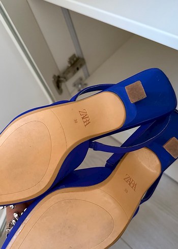 Mavi Taşlı İnce Topuklu Kadın Abiye Ayakkabı - Görsel 2