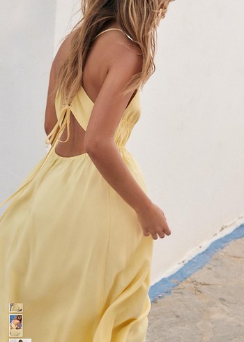 Sarı askılı uzun elbise - Görsel 4
