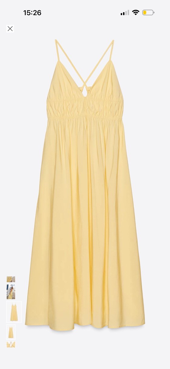Sarı askılı uzun elbise - Görsel 3
