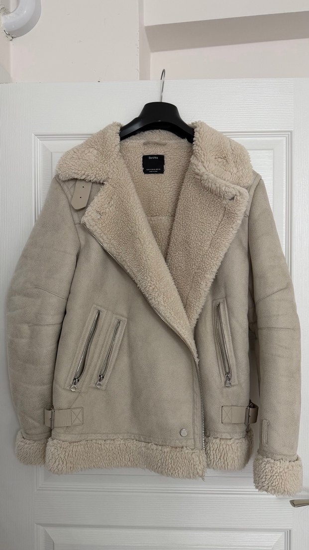 Bershka Kürklü Bej Kadın Ceket - Görsel 2