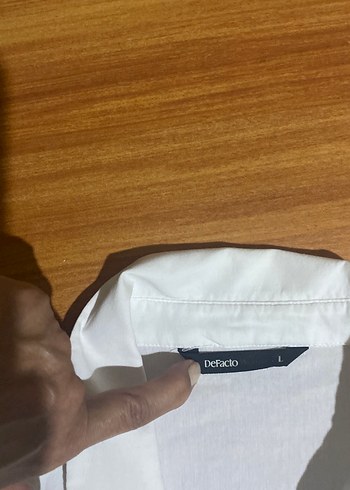 l Beden Beyaz Keten Düğmeli Kadın Gömlek