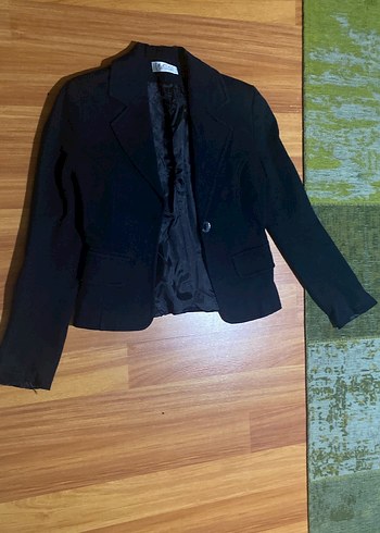 Düğmeli Siyah Kadın Blazer Ceket