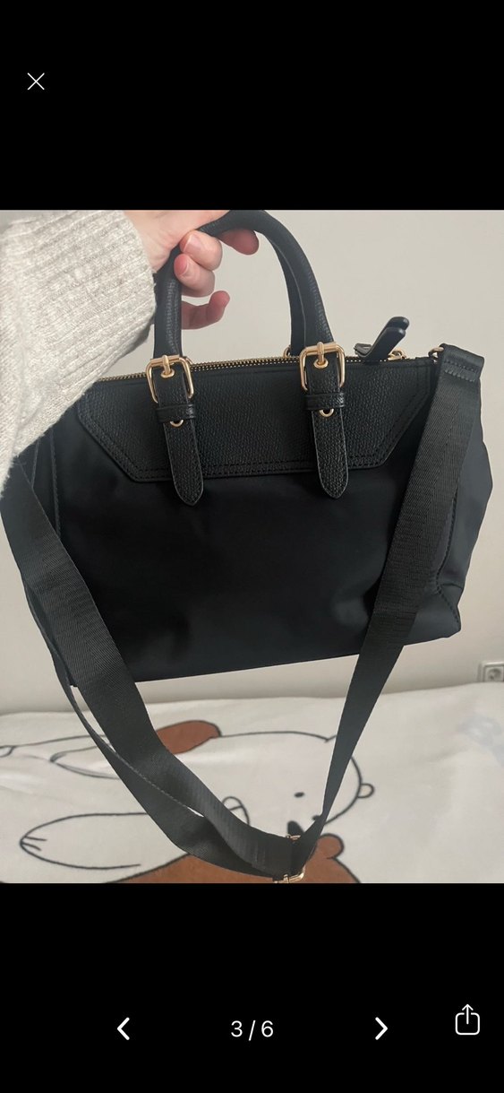 Siyah Deri Kemerli Kadın Çanta - Görsel 3