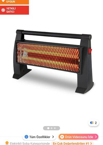Siyah Elektrikli Isıtıcı