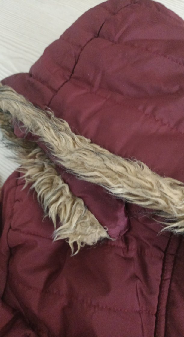 Bordo Uzun Kadın Kaban Düğmeli - Görsel 5