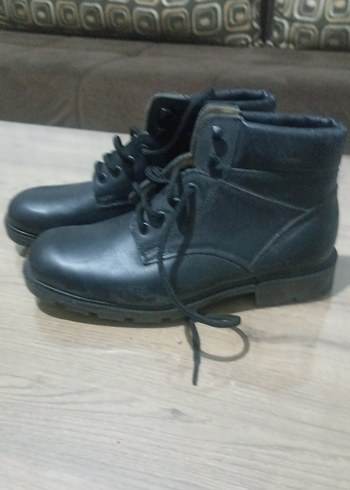 Siyah deri asker bot - Görsel 4