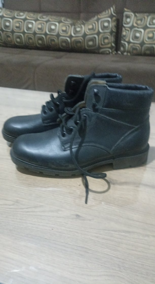 Siyah deri asker bot - Görsel 4