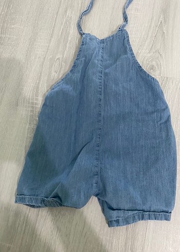 Düğmeli Mavi Kot Erkek Çocuk Salopet - Görsel 3