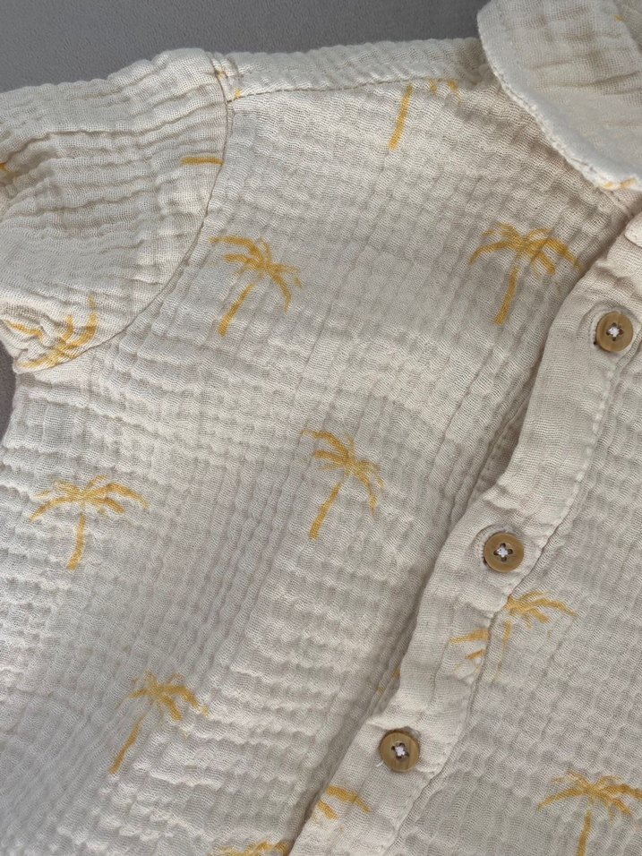 Kısa Kollu Erkek Keten Gömlek - Görsel 3