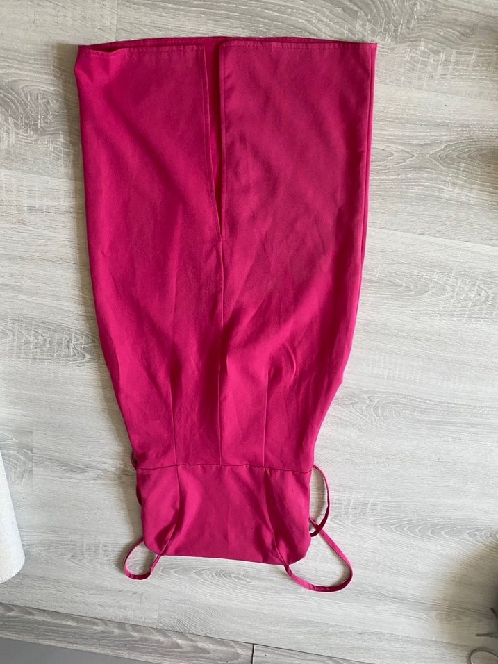 Pembe Kadın V Yaka elbise - Görsel 3