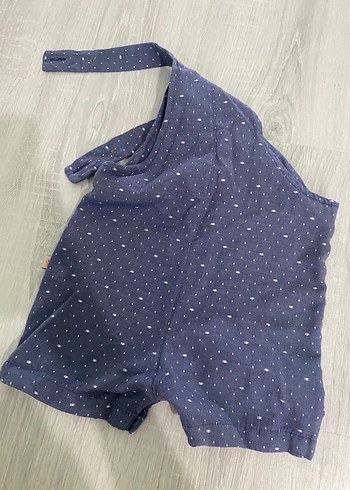 Erkek Bebek Mavi Düğmeli Kot salopet - Görsel 4