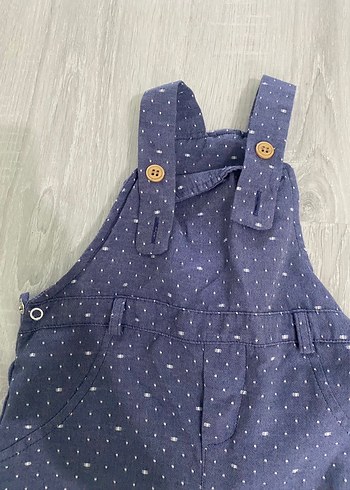 Erkek Bebek Mavi Düğmeli Kot salopet - Görsel 2