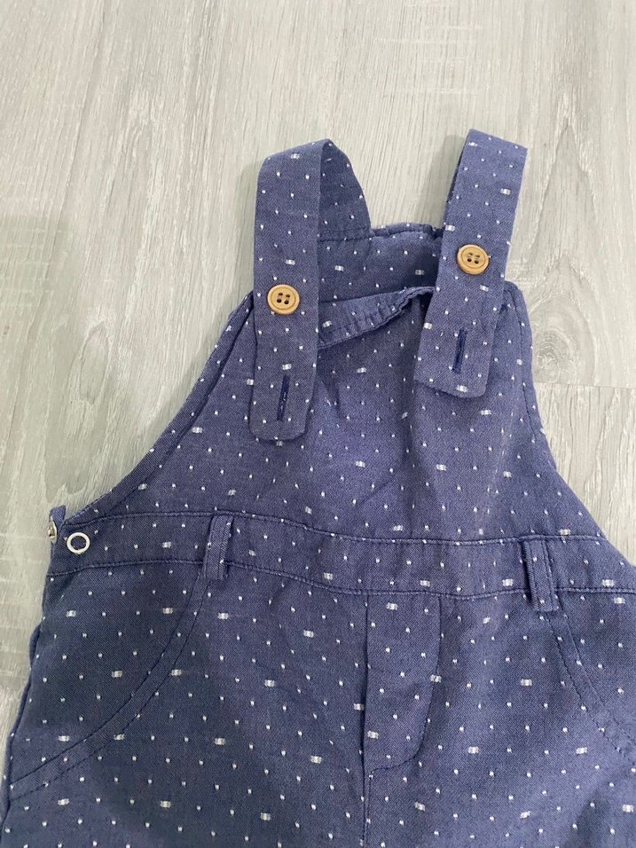 Erkek Bebek Mavi Düğmeli Kot salopet - Görsel 2