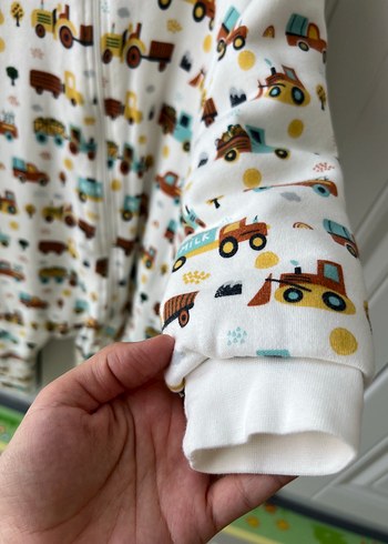HelloBaby Hello baby Beyaz Renkli Baskılı Erkek Çocuk Tulum
