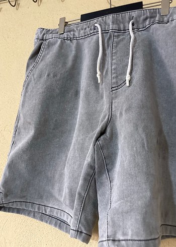 Gri Denim Erkek Şort - Rahat Kesim - Görsel 2