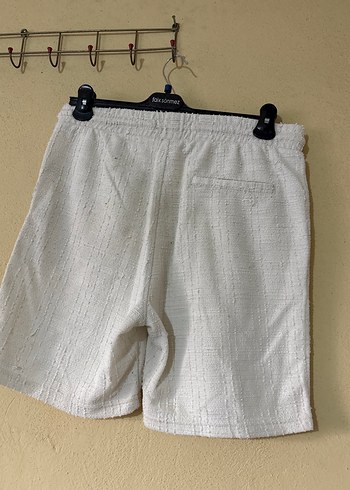 Beyaz Keten Mini Şort - Görsel 5