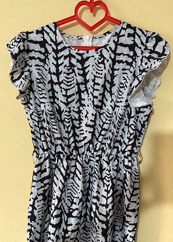 Kadın Gri Zebra Desenli Kısa Tulum - Görsel 3