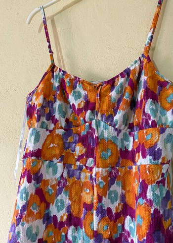 Renkli Batik Desenli Kadın Mini Tulum - Görsel 2