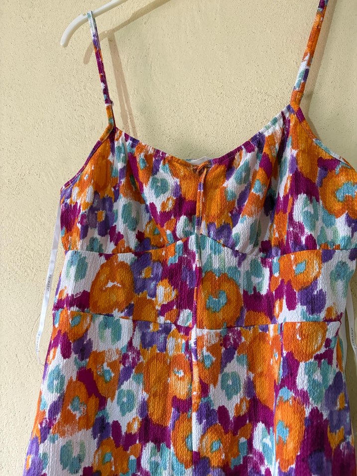 Renkli Batik Desenli Kadın Mini Tulum - Görsel 2