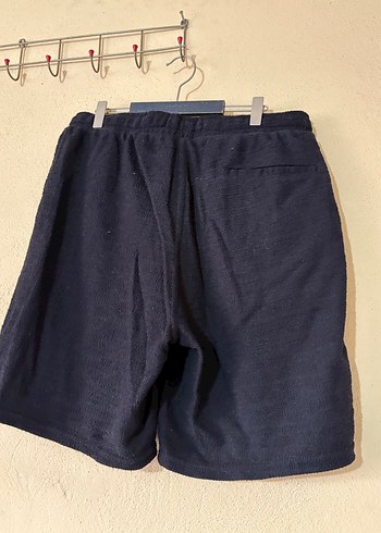 Lacivert Keten Rahat Kesim Midi Şort - Görsel 3