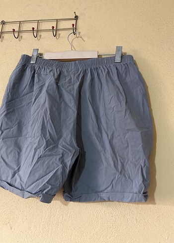 Gri Keten Rahat Kesim Mini Şort - Görsel 3