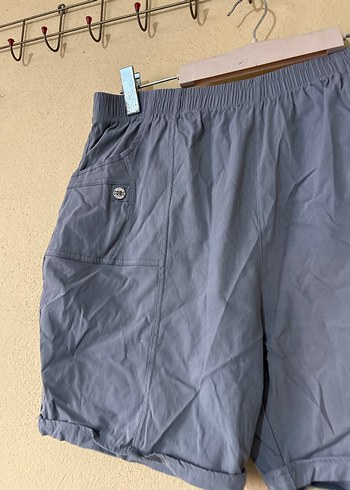 Gri Keten Rahat Kesim Mini Şort - Görsel 2