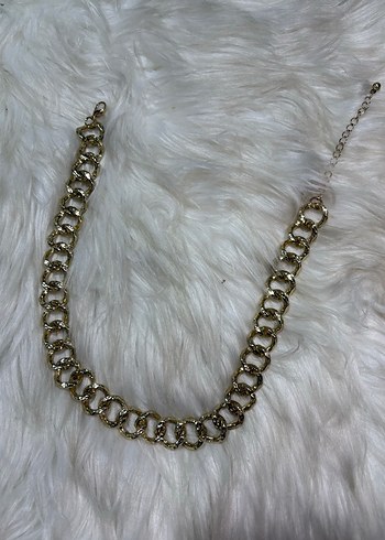 Zincir Detaylı Uzun Altın Kadın Kolye - Görsel 5