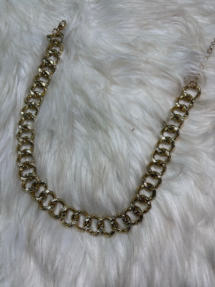 Zincir Detaylı Uzun Altın Kadın Kolye - Görsel 4