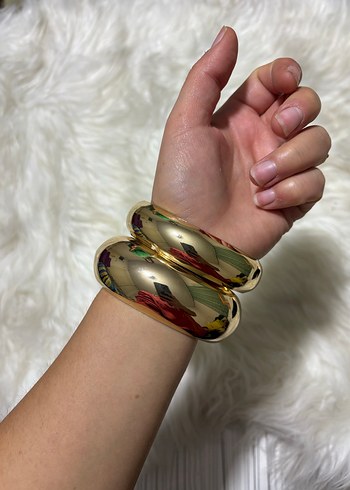 Altın Renkli Elastik Kadın Bileklik - Görsel 6