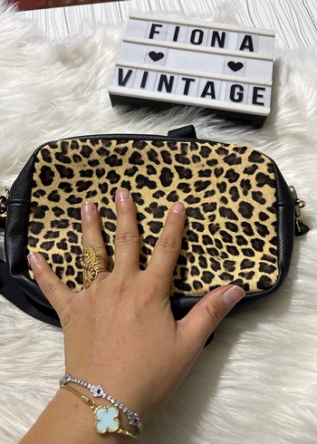 Siyah Leopar Desenli Kadın Deri Çanta - Görsel 6