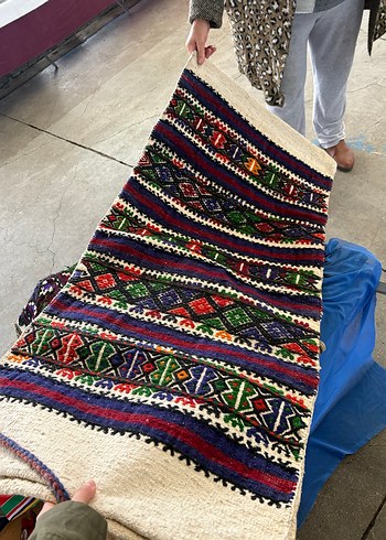 El örmesi antika Renkli Desenli heybe - Görsel 3