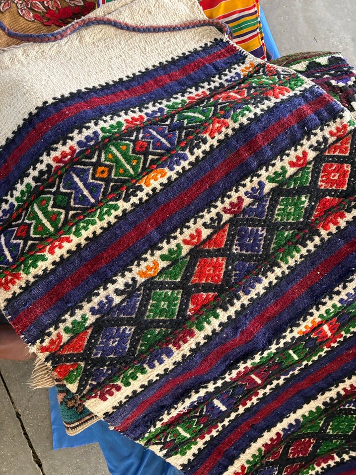 El örmesi antika  Renkli Desenli heybe - Görsel 4