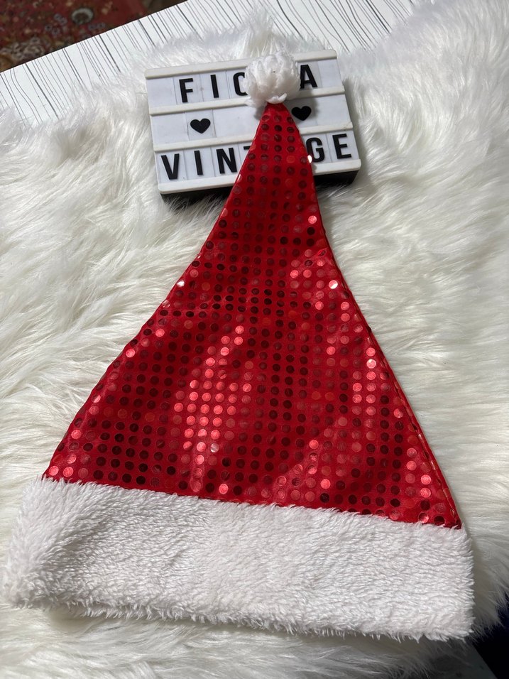 Kırmızı Payetli Yeni Yıl Şapkası - Görsel 2