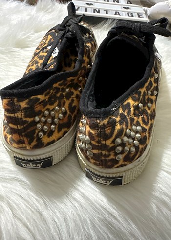 Leopar Desenli Platform Topuklu Kadın Spor Ayakkabı - Görsel 4