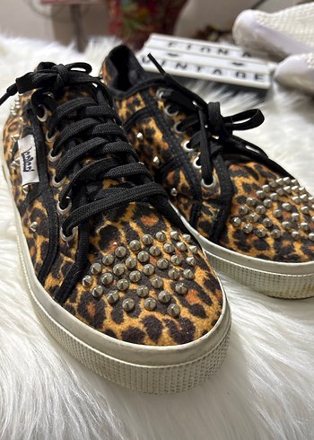 Leopar Desenli Platform Topuklu Kadın Spor Ayakkabı - Görsel 3