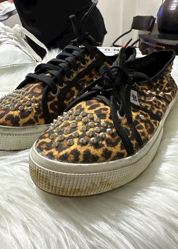 Leopar Desenli Platform Topuklu Kadın Spor Ayakkabı - Görsel 8